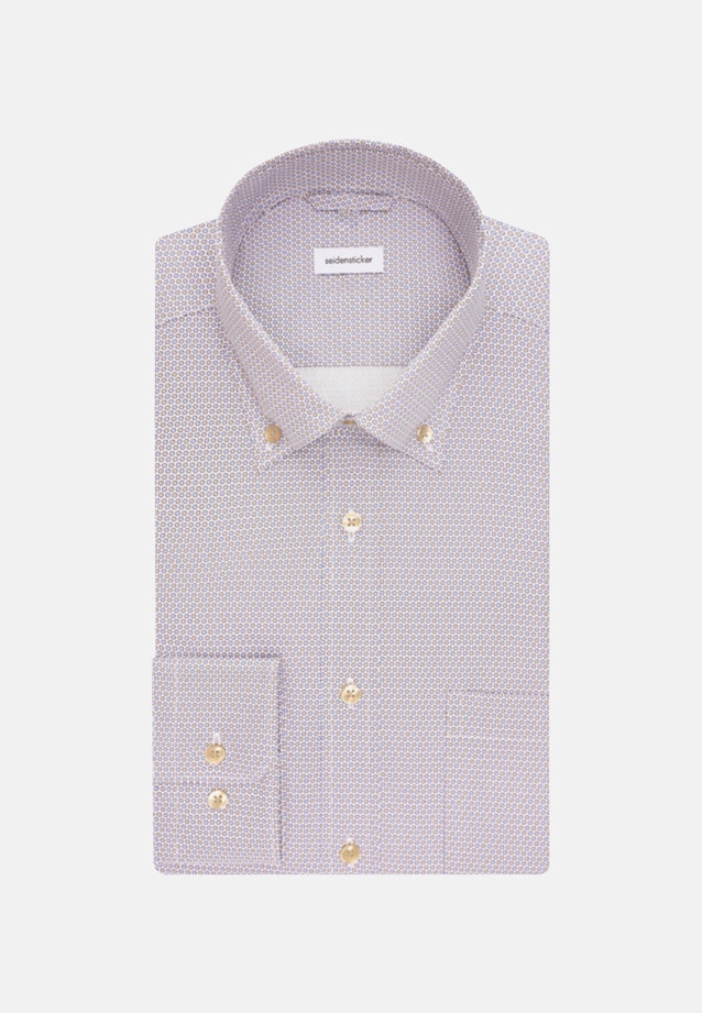 Regular Business Shirt Print in Beige |  Seidensticker Onlineshop
