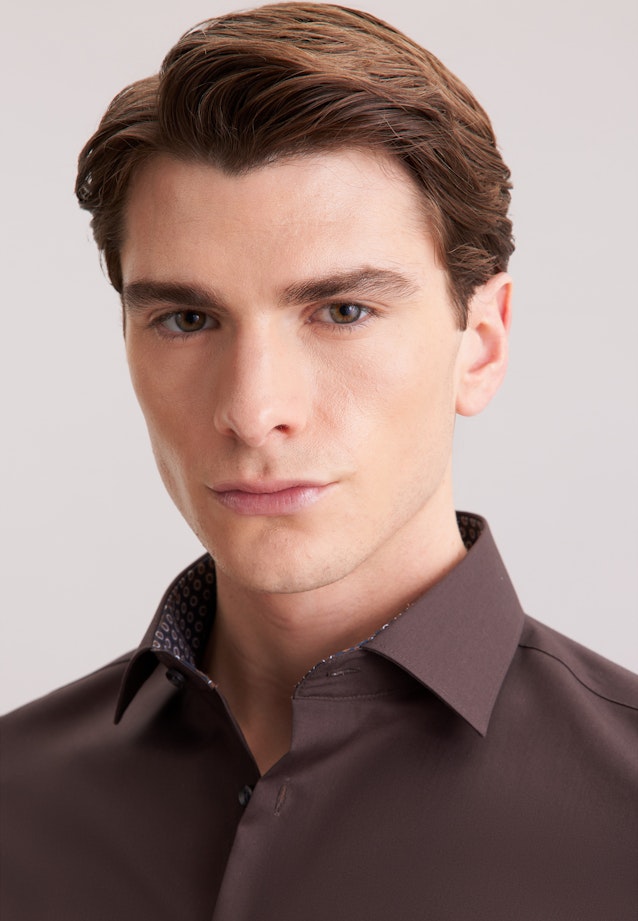 Slim Business shirt Uni in Braun |  Seidensticker Onlineshop
