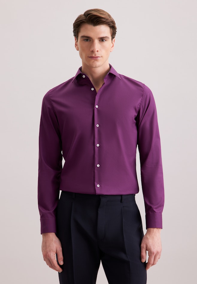 Slim Business shirt Uni in Lila | Seidensticker online shop