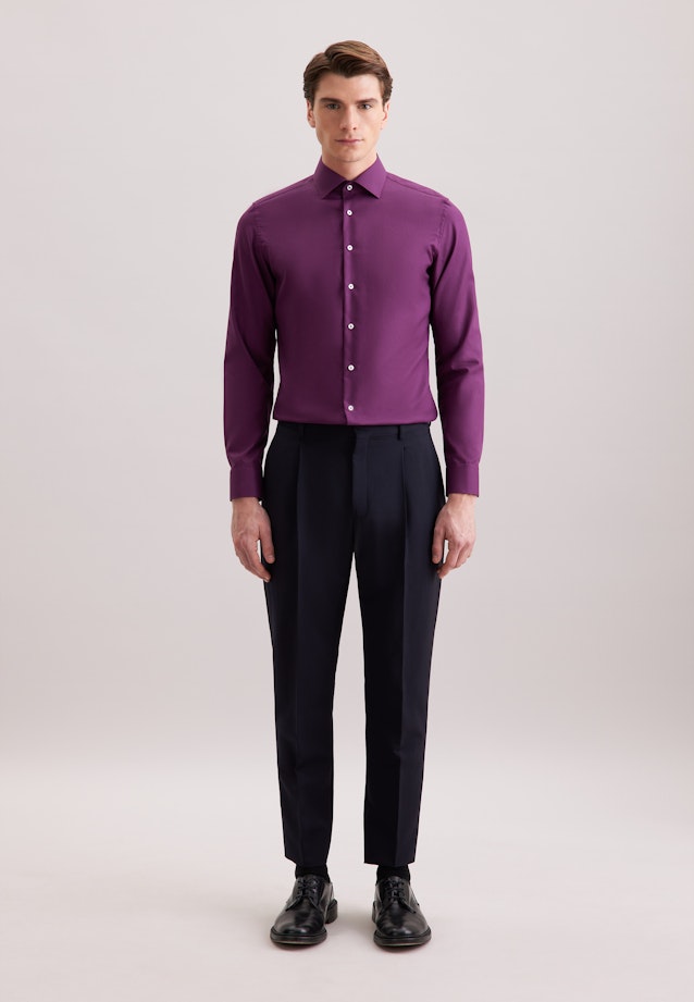 Slim Business Hemd Uni in Lila |  Seidensticker Onlineshop