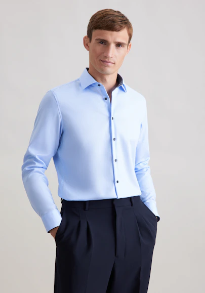 Slim Chemise d'affaires Uni in Bleu Moyen | Seidensticker Onlineshop