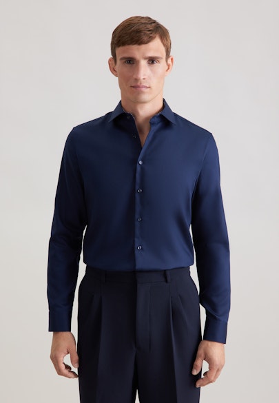 Slim Business Hemd Uni in Dunkelblau | Seidensticker Onlineshop