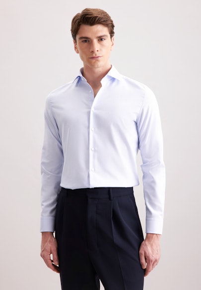 Slim Business Hemd Fischgrat in Hellblau | Seidensticker Onlineshop