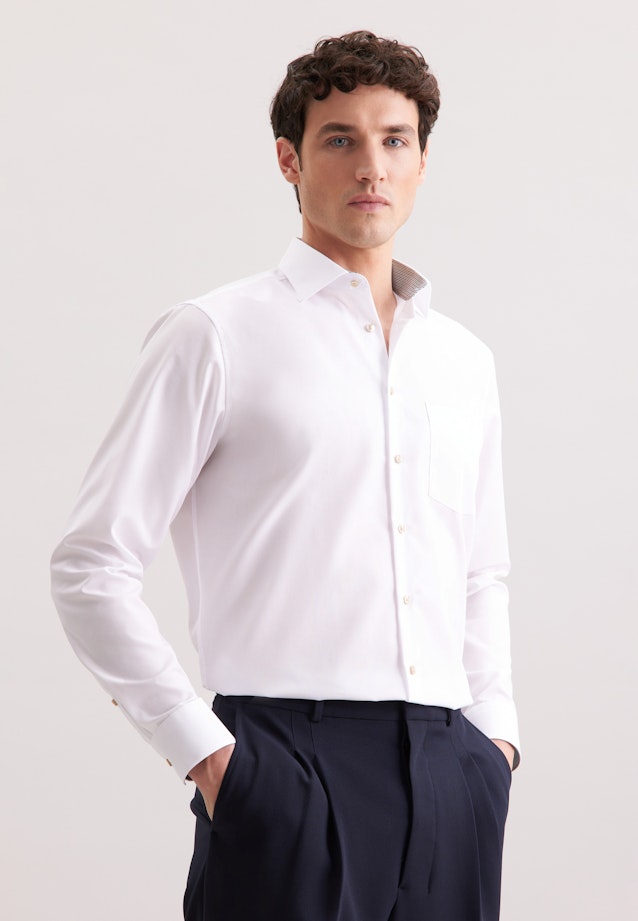 Regular Chemise d'affaires Uni in Blanc |  Seidensticker Onlineshop