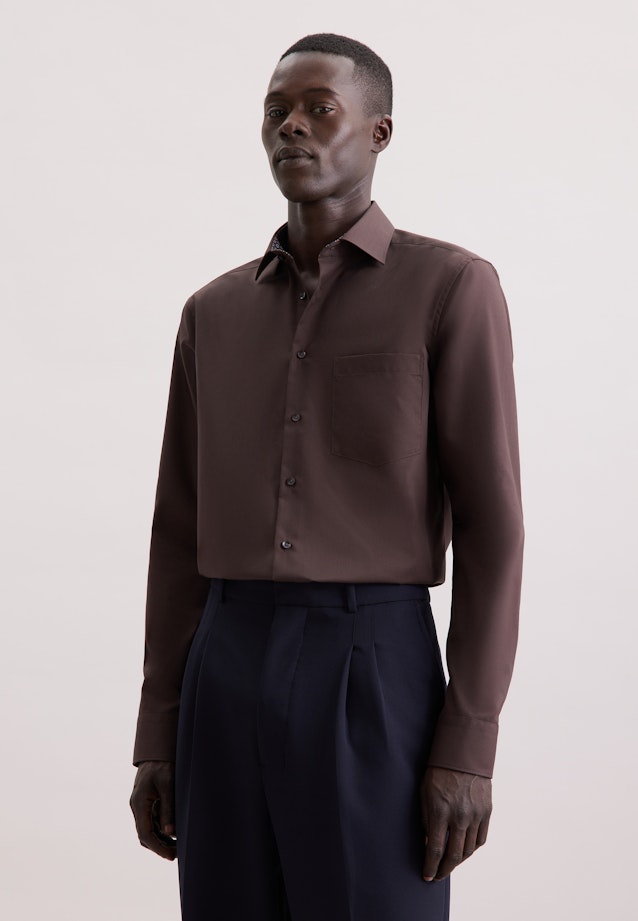 Regular Business shirt Uni in Braun |  Seidensticker Onlineshop