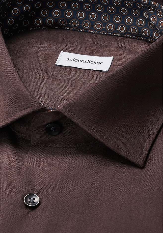 Regular Chemise d'affaires Uni dans Marron | Boutique en ligne Seidensticker