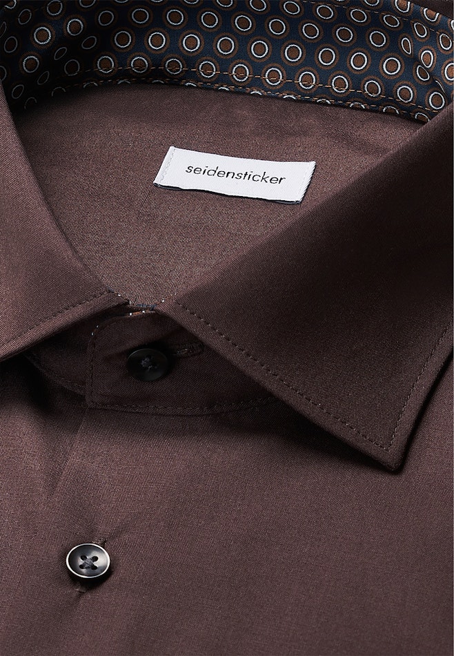 Regular Chemise d'affaires Uni dans Marron | Boutique en ligne Seidensticker