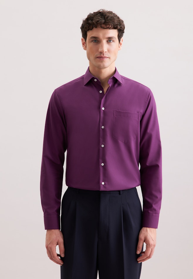 Regular Business Hemd Uni in Lila | Seidensticker Onlineshop