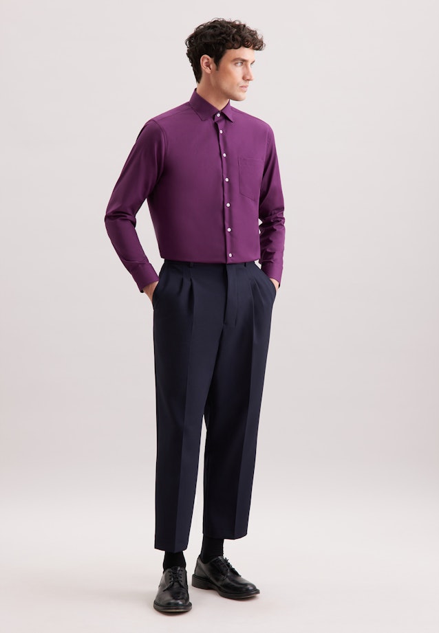 Regular Business Hemd Uni in Lila |  Seidensticker Onlineshop