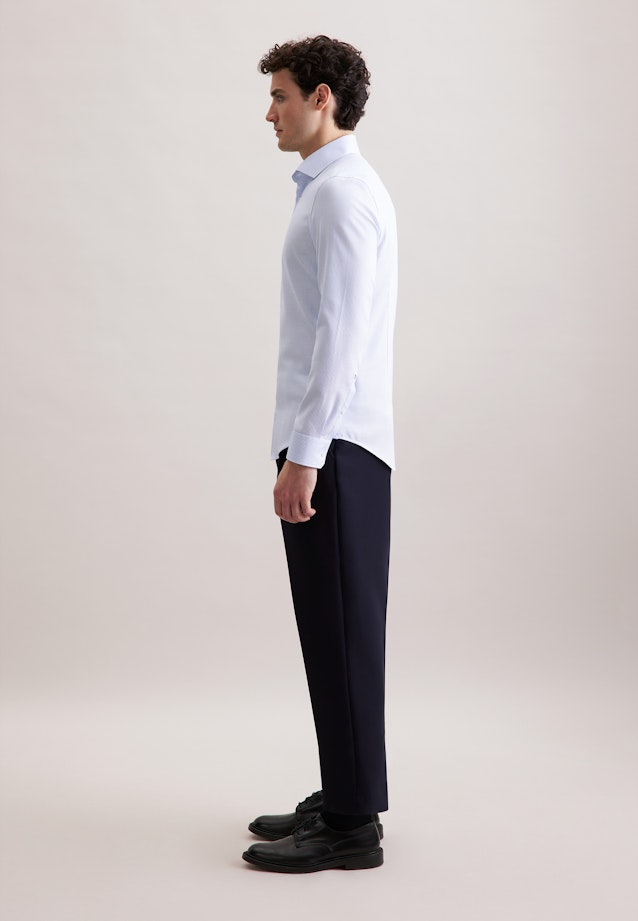 Shaped Business shirt Structure in Mittelblau |  Seidensticker Onlineshop