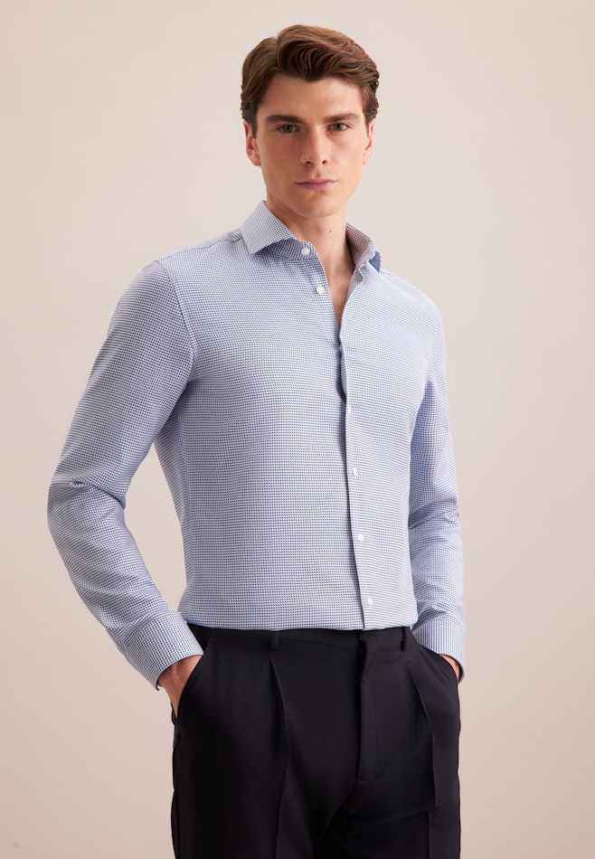 Shaped Chemise d'affaires Pepita dans Bleu Foncé | Boutique en ligne Seidensticker