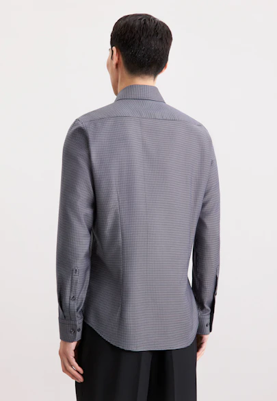 Shaped Business Hemd Pepita in Grau |  Seidensticker Onlineshop