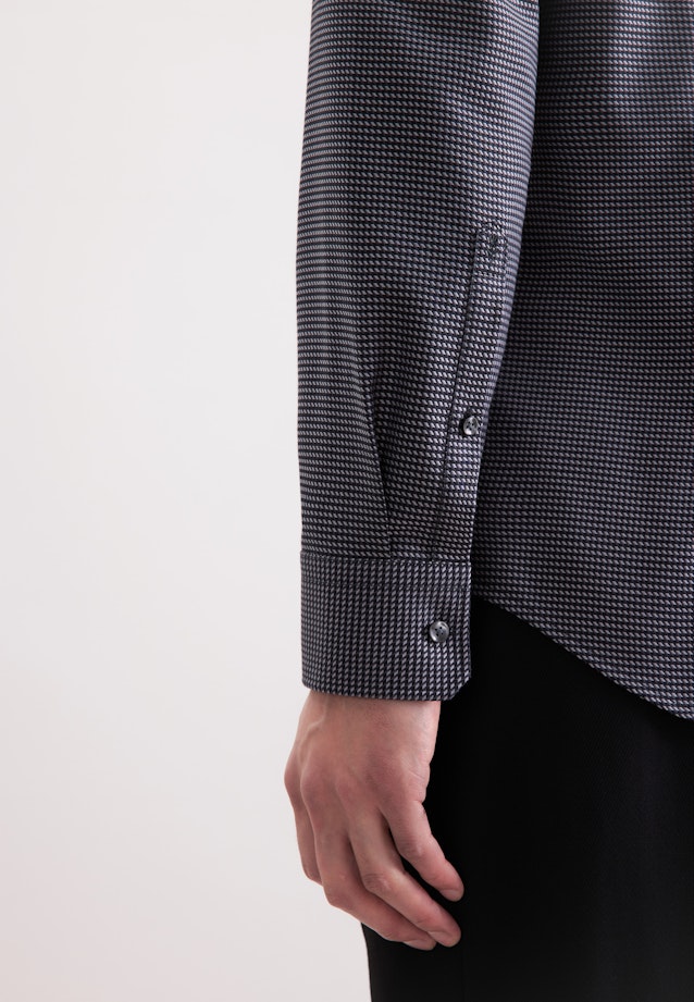 Shaped Business Hemd Pepita in Grau |  Seidensticker Onlineshop