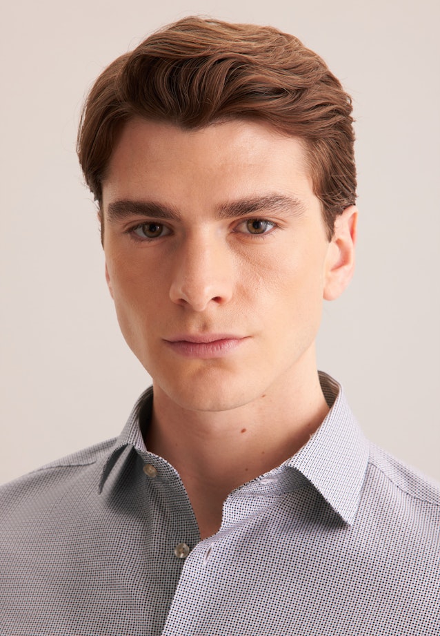 Shaped Business Hemd Druck in Dunkelblau |  Seidensticker Onlineshop