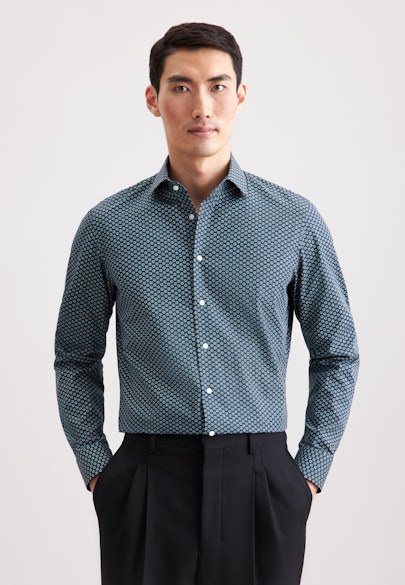 Shaped Business shirt Print in Grün |  Seidensticker Onlineshop