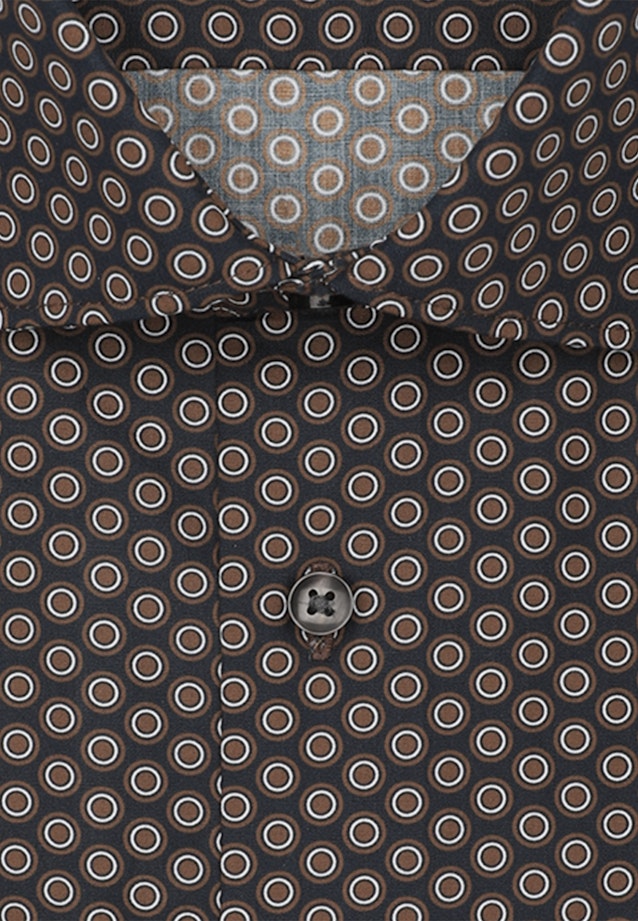 Shaped Business Hemd Druck in Braun |  Seidensticker Onlineshop