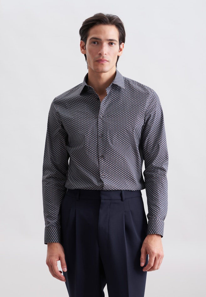 Shaped Business shirt Print in Braun | Seidensticker online shop