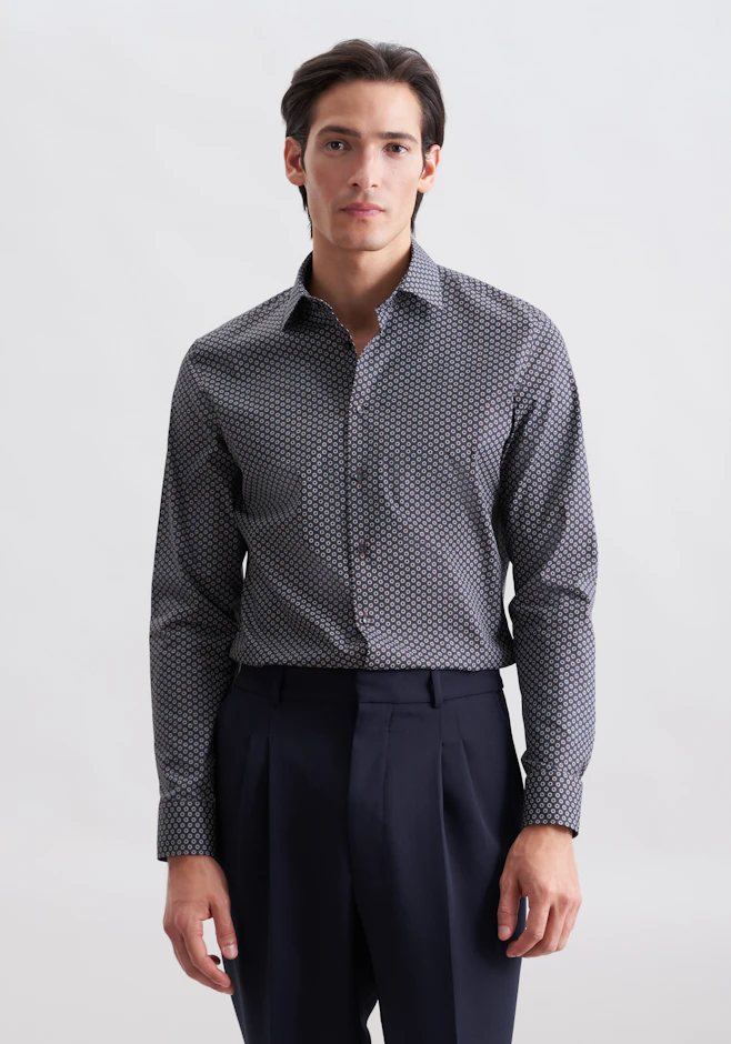 Shaped Chemise d'affaires Imprimé dans Marron | Boutique en ligne Seidensticker