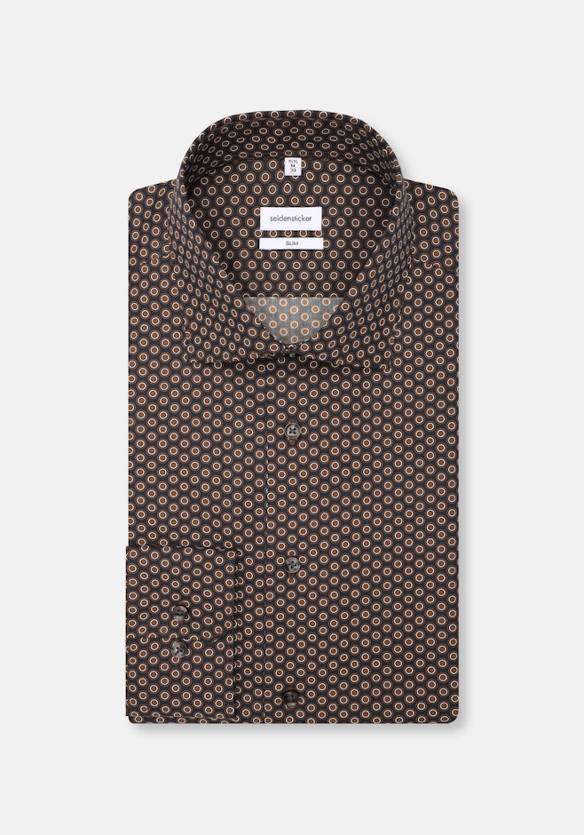 Shaped Chemise d'affaires Imprimé dans Marron | Boutique en ligne Seidensticker