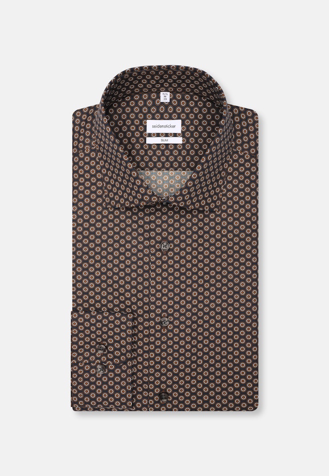 Shaped Chemise d'affaires Imprimé dans Marron | Boutique en ligne Seidensticker