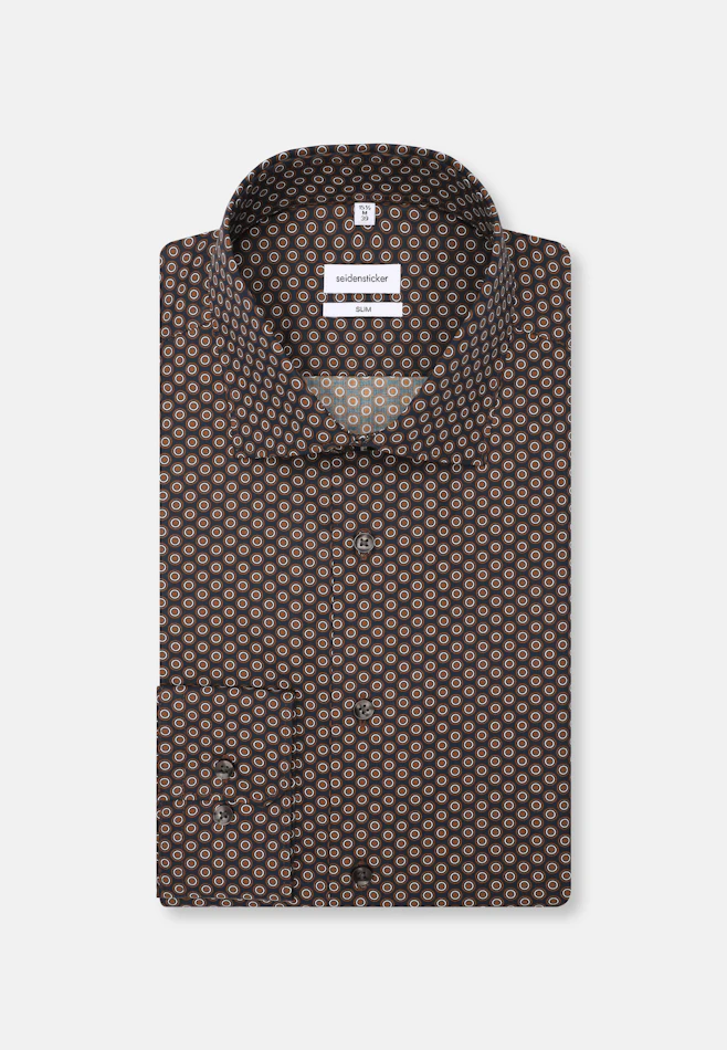 Shaped Business shirt Print in Braun | Seidensticker online shop