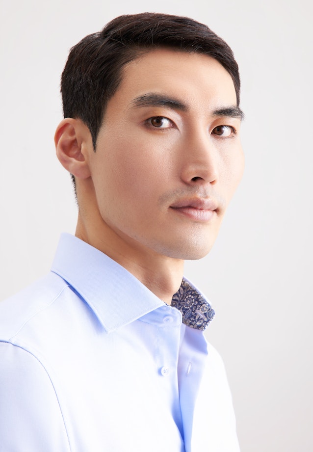 Shaped Business shirt Uni in Mittelblau |  Seidensticker Onlineshop