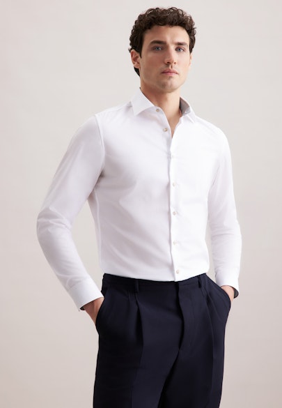 Shaped Business shirt Uni in Weiß |  Seidensticker Onlineshop