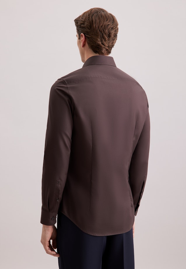 Shaped Business Hemd Uni in Braun |  Seidensticker Onlineshop