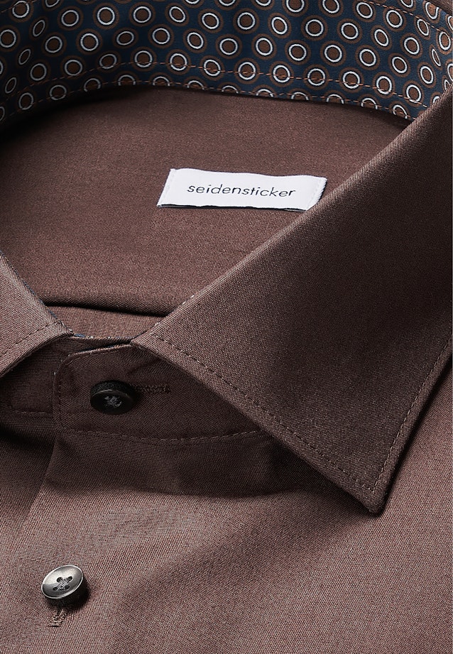 Shaped Business Hemd Uni in Braun |  Seidensticker Onlineshop