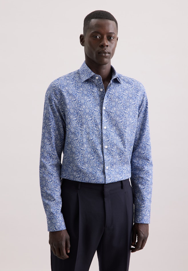 X-Slim Business Hemd Paisley in Dunkelblau | Seidensticker Onlineshop