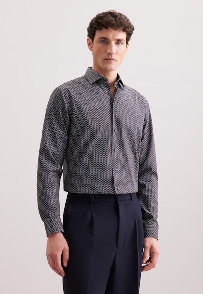 Comfort Business shirt Print in Braun |  Seidensticker Onlineshop
