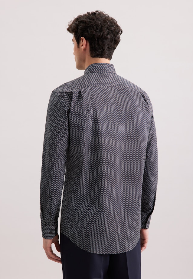 Comfort Business Hemd Druck in Braun |  Seidensticker Onlineshop