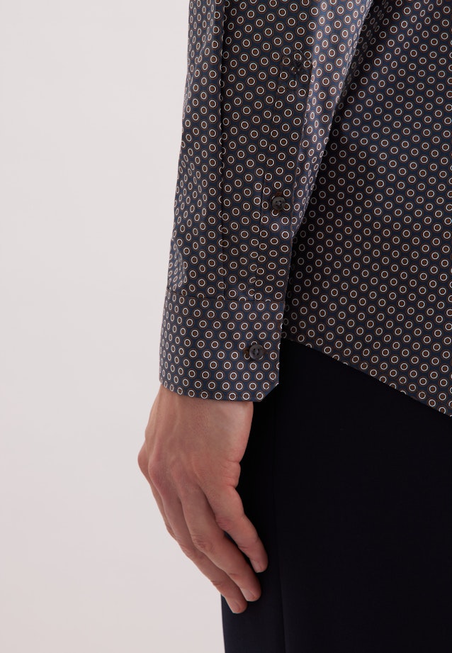 Comfort Business Hemd Druck in Braun |  Seidensticker Onlineshop