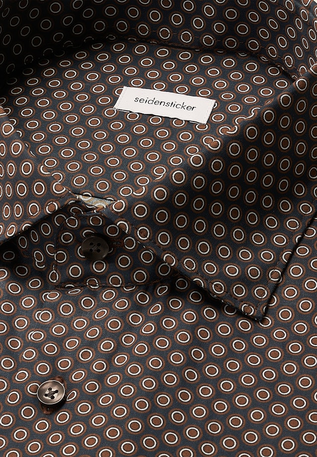 Comfort Business Hemd Druck in Braun |  Seidensticker Onlineshop