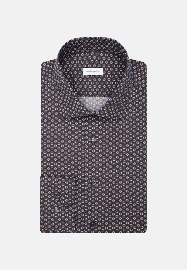 Comfort Business Hemd Druck in Braun |  Seidensticker Onlineshop