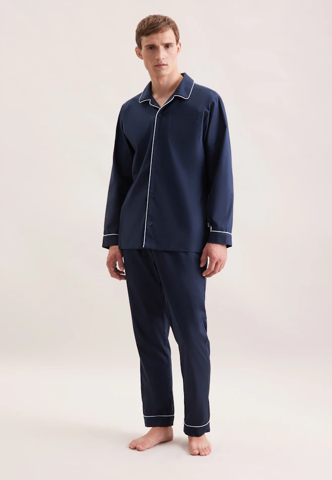 Regular Pyjama Uni dans Bleu Foncé | Boutique en ligne Seidensticker