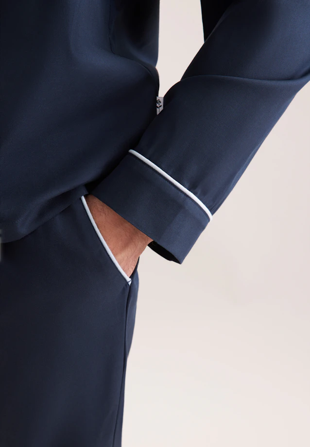 Regular Pyjama Uni in Bleu Foncé |  Seidensticker Onlineshop