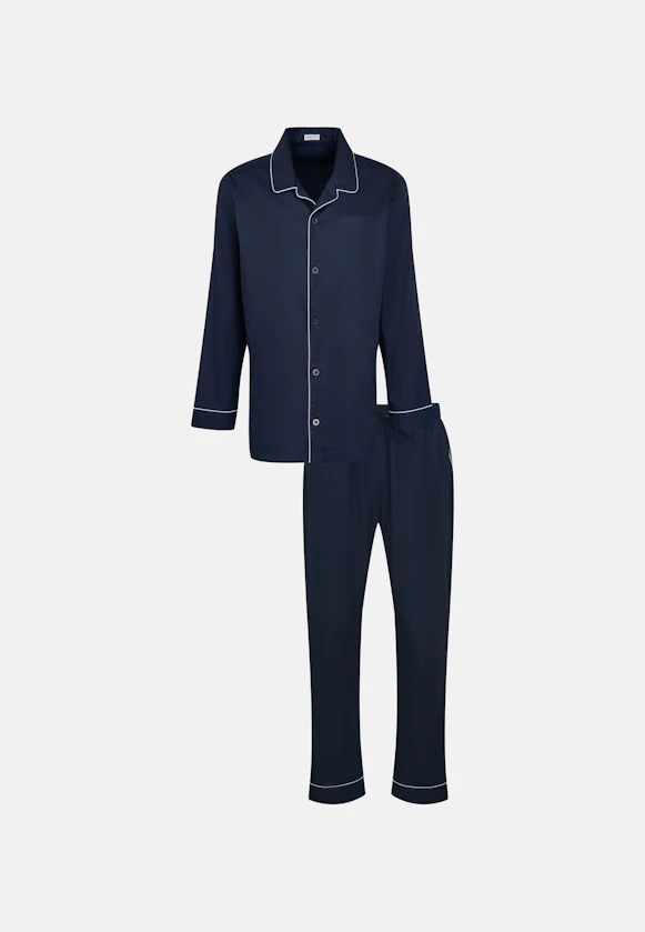 Regular Pyjama Uni in Bleu Foncé |  Seidensticker Onlineshop