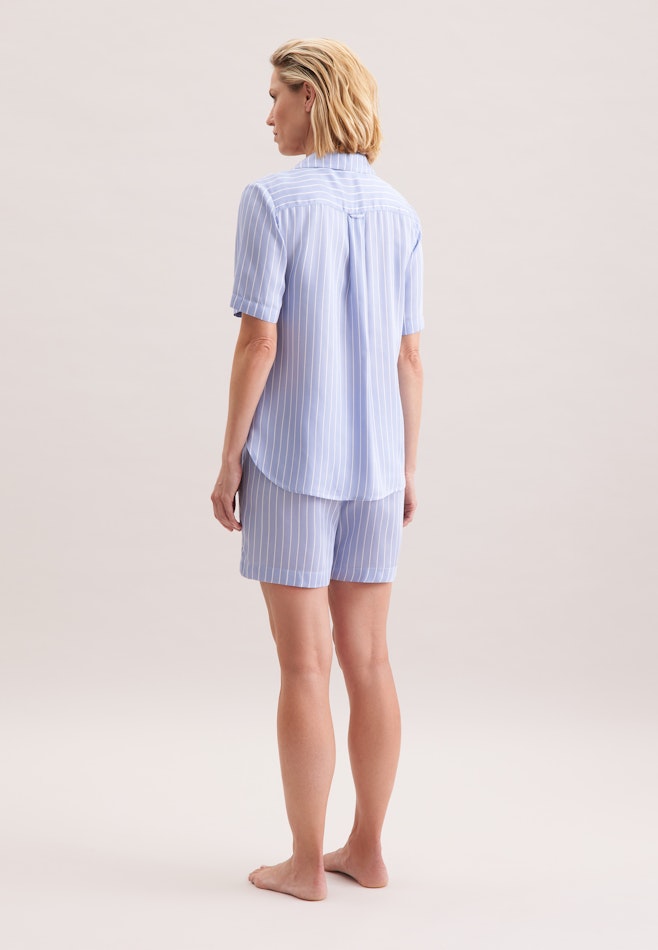 Regular Pyjama Gestreift in Mittelblau | Seidensticker Onlineshop
