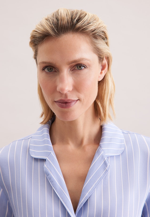 Regular Pyjama Gestreift in Mittelblau |  Seidensticker Onlineshop