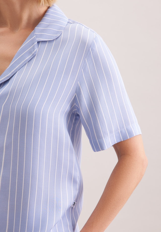 Regular Pyjama Gestreift in Mittelblau |  Seidensticker Onlineshop