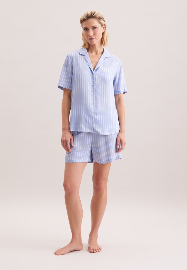 Regular Pyjama Gestreift in Mittelblau |  Seidensticker Onlineshop