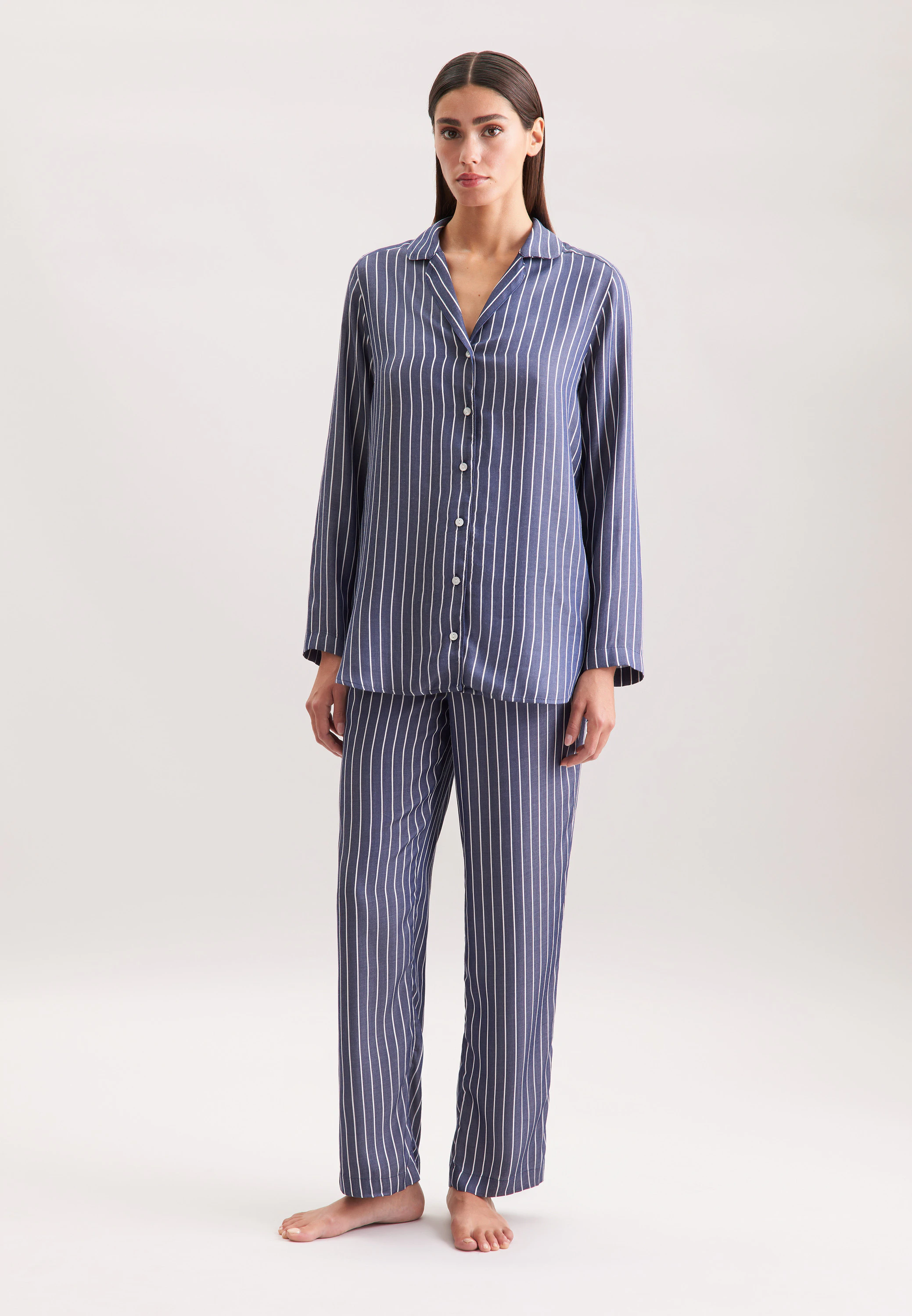Regular Pyjama Gestreift Blau 38