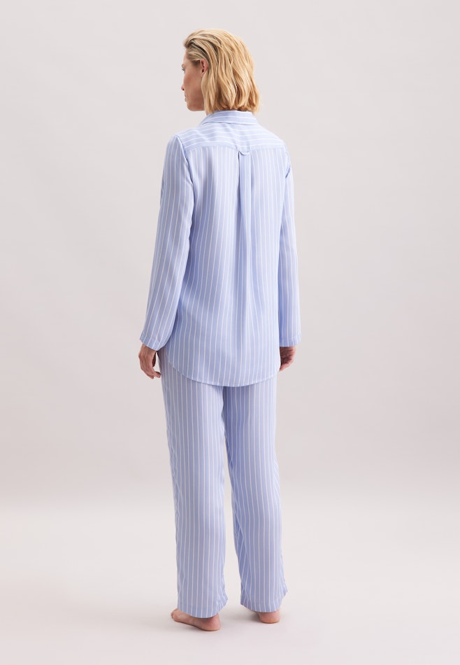 Regular Pyjama Gestreift in Mittelblau | Seidensticker Onlineshop