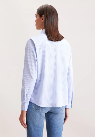Shirt blouse with detachable bow tie in Hellblau |  Seidensticker Onlineshop