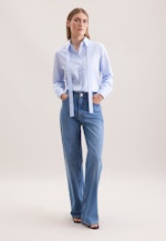Hemdbluse mit abnehmbarer Schluppe aus Baumwolltwill in Hellblau |  Seidensticker Onlineshop