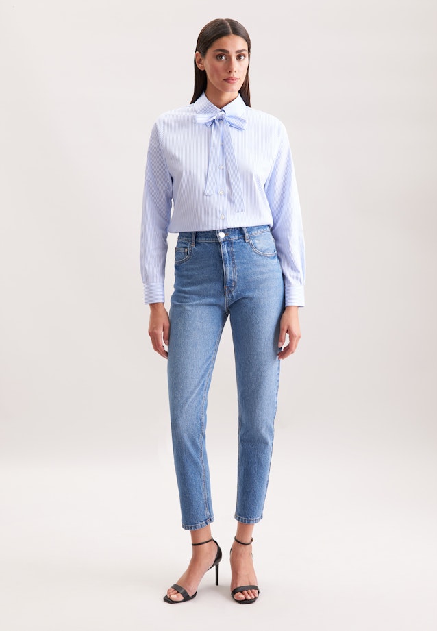 Hemdbluse mit abnehmbarer Schluppe in Hellblau |  Seidensticker Onlineshop
