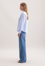 Hemdbluse mit abnehmbarer Schluppe aus Baumwolltwill in Hellblau |  Seidensticker Onlineshop