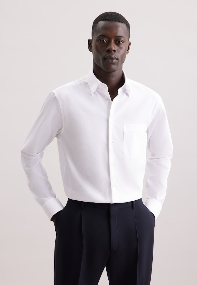 Regular Chemise d'affaires Structure dans Blanc | Boutique en ligne Seidensticker