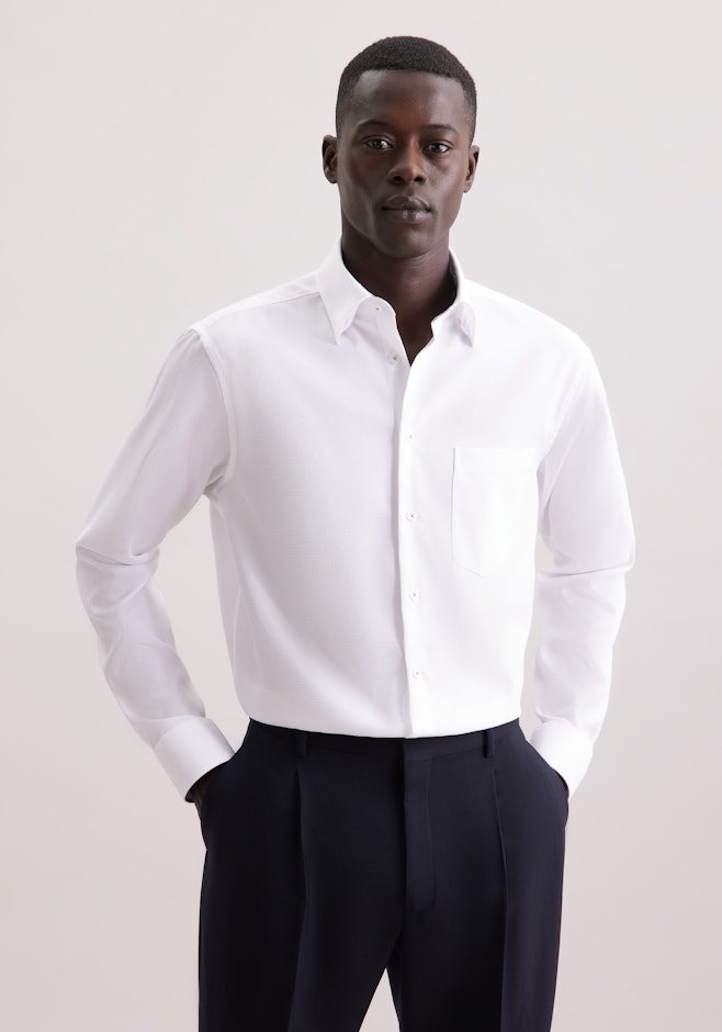 Regular Chemise d'affaires Structure dans Blanc | Boutique en ligne Seidensticker